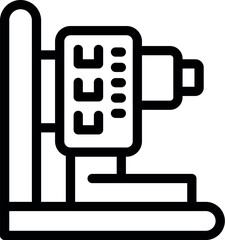 Cnc machine processing metal detail part icon. Outline cnc machine processing metal detail part icon for web design isolated on white background