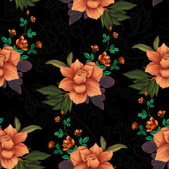 Vintage floral seamless pattern