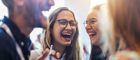 Obraz premium A group of friends in animated conversation, sharing laughter and enjoying each other's company.