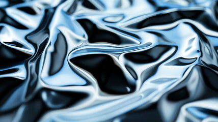 Detailed view of a rhodium surface highly reflective with a slight blue tint 