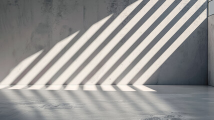 Isolated wall with light creating crisscrossing lines modern design empty space for text light gray tones 