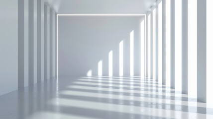Fototapeta premium Minimalist wall with vertical light strips sleek modern design monochrome color scheme 