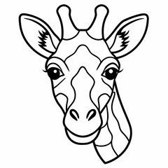 Fototapeta premium Line art of giraffe head 