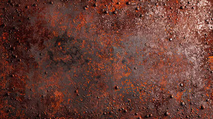 Textured surface of oxidized iron with deep red and brown rust ideal for grunge backgrounds 