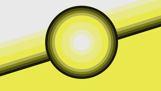 Bunte Illustration mit Kreisen und Streifen in gelb. Technik, Design