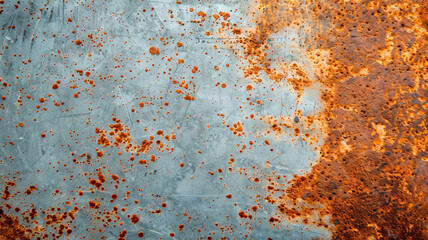 Worn metal background with scratches and weathered look industrial style silver and rust tones 