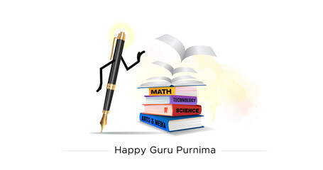 Happy Guru purnima. Creative concept of teachers day.