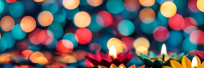 Abstract Diwali background with geometric and mandala patterns in bright colors festive and celebratory 