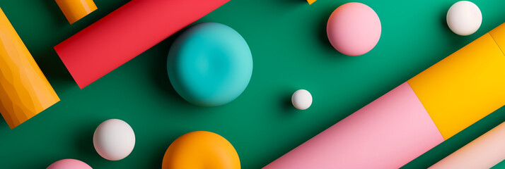 Abstract background with 3D geometric shapes bright colors futuristic and eye catching 