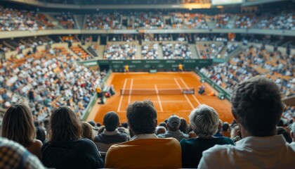 Fans Watching a Match in the Stands at Roland Garros during the Paris 2024 Olympics