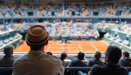 Fans Watching a Match in the Stands at Roland Garros during the Paris 2024 Olympics