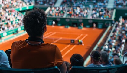 Fans Watching a Match in the Stands at Roland Garros during the Paris 2024 Olympics