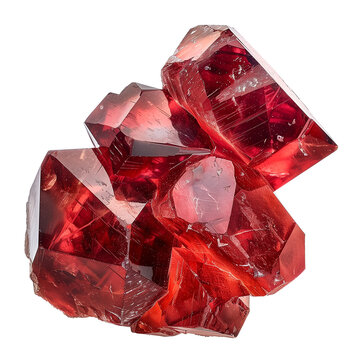 isolated red ruby crystal gemstone