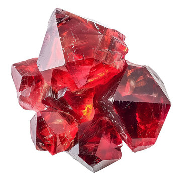 isolated red ruby crystal gemstone