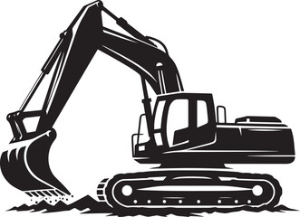 Construction excavator silhouette vector illustration isolated on a white background © Md Hasan