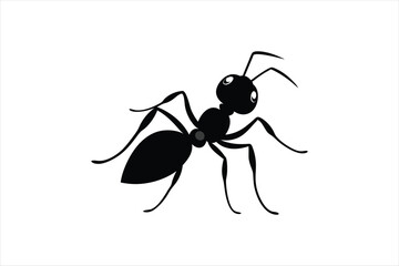 an ant silhouette black vector artwork illustration