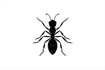 an ant silhouette black vector artwork illustration