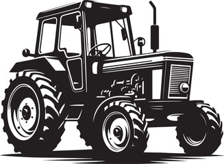 Tractor silhouette vector illustration isolated on a white background