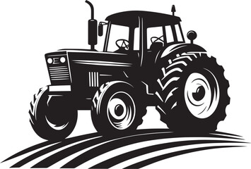 Tractor silhouette vector illustration isolated on a white background