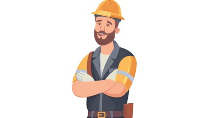 Portrait of a male engineer on a white background