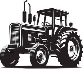Tractor silhouette vector illustration isolated on a white background