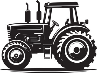 Tractor silhouette vector illustration isolated on a white background
