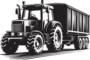 Tractor silhouette vector illustration isolated on a white background
