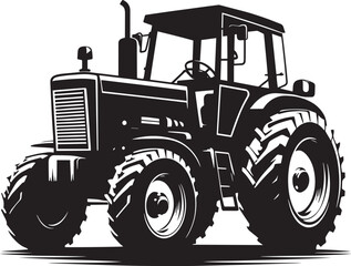 Tractor silhouette vector illustration isolated on a white background © Md Hasan