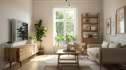 Bright and Airy Living Room with Natural Elements