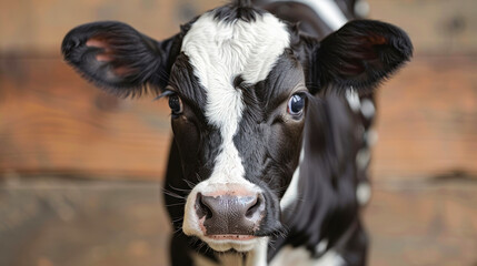 Close-up of a cute cow calf