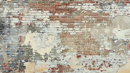 Obraz premium Photograph of a weathered brick wall with intricate half-tone textures and a transparent background.