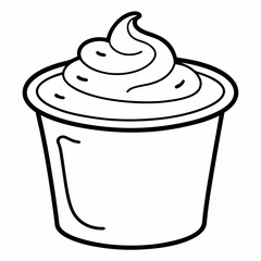 line art of Yogurt container  vector illustration 
