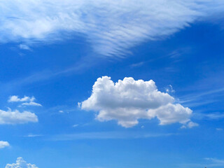 Clouds looks like cotton on bright Blue Sky