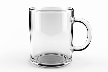 Clear glass tea or coffee cup isolated on white background