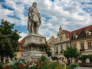 Fototapeta premium Monument to the famous Polish poet and writer Krakow Krakow.