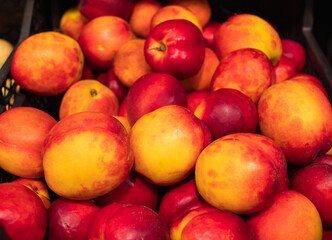 red apples in a market