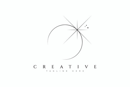 Creative Abstract Celestial Eclipse Sign Symbol Esoteric Logo