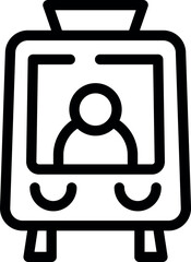Tram driver driving public transportation train icon