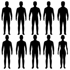 man-body set silhouette vector illustration
