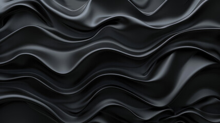 Obraz premium Fluid Waves of Black Fabric