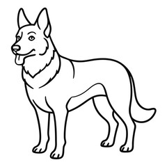 German Shepherd Dog  vector style,  Clipart , Illustration with white background 
