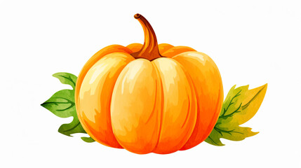 Naklejka premium Sweet pumpkin isolated in watercolor on a white background