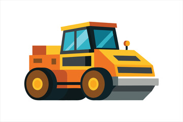 Asphalt Paver Construction vehicle Vector artwork illustration