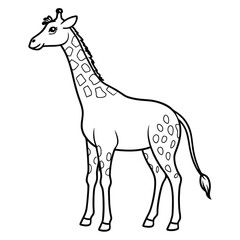 A Giraffe Vector Art Illustration