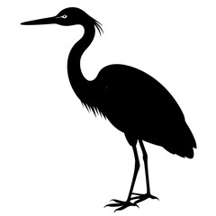 heron bird silhouette vector illustration
