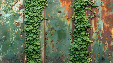 Rust on green old wall background