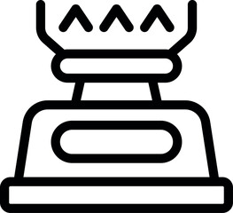 Simple portable gas burner burning with visible flame for outdoor cooking and camping