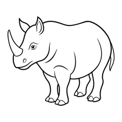 A Rhinoceros Vector Art Illustration