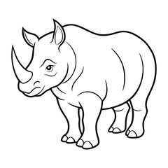 A Rhinoceros Vector Art Illustration