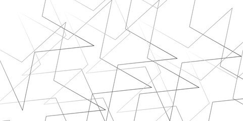 Abstract minimal geometric white and gray light background design. white paper transparent material in triangle technology and square shapes in random geometric pattern	.
